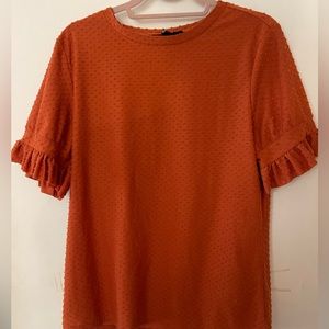 Brand:unknown, Dark orange, Size:about a medium, Detailed and good quality shirt